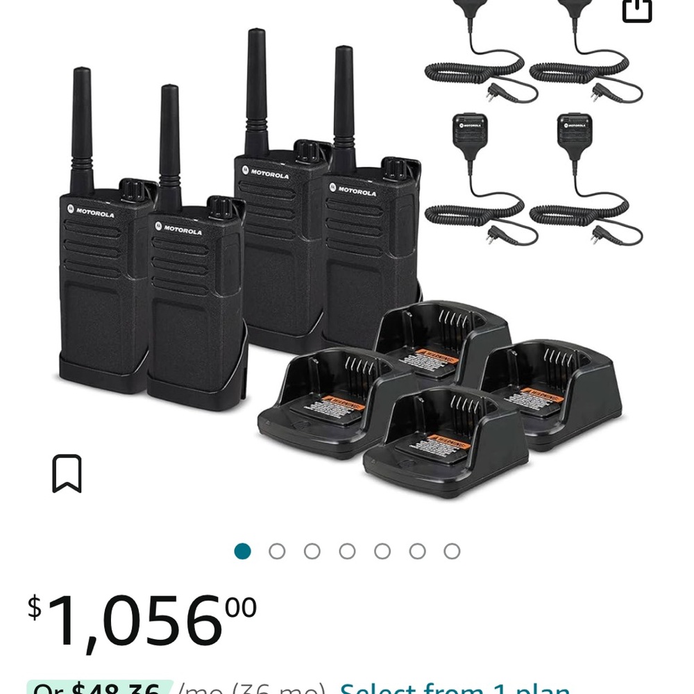 4 Motorola rmm2050 radio and shoulder mics